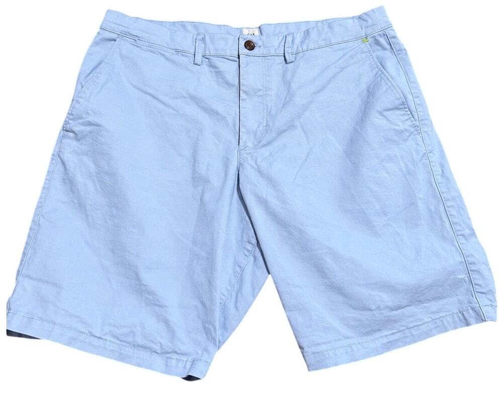 GAP Essential Khaki 10" Shorts, Cotton Blend Light Blue, Men's Size 36